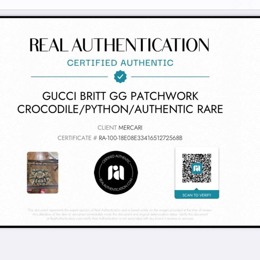 Gucci Britt Gg Patchwork Crocodile/Python/Authent… - image 2